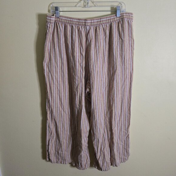 Patagonia Garden Island Pants Pull On Wide  Slit Cropped Pockets Hemp Size XL - Picture 3 of 10